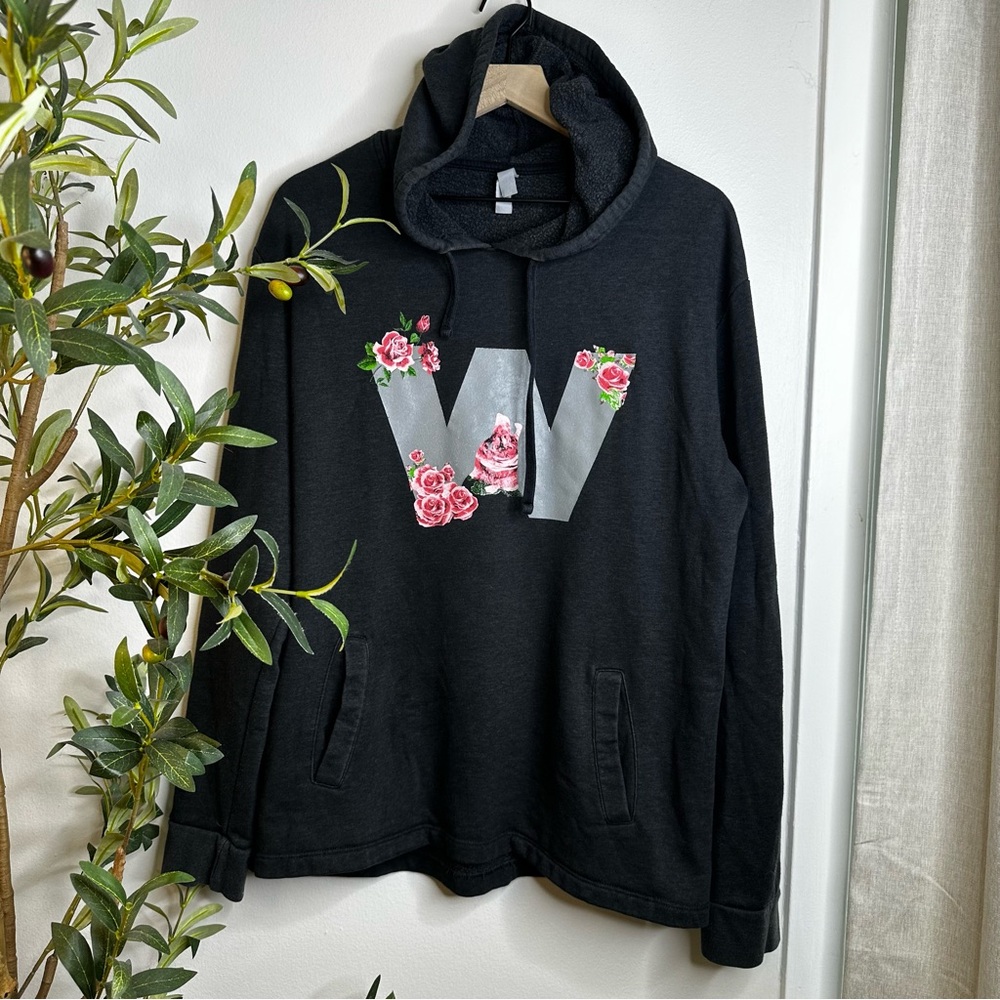 Next Level Wolf Hoodie with Floral W Design Large